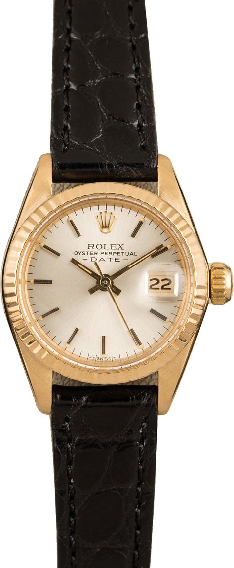 women's rolex with leather band.